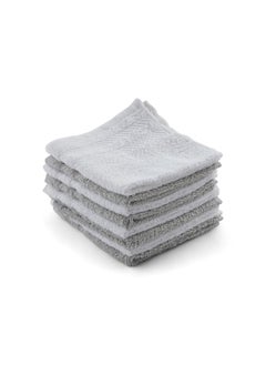 Buy Essential 8-Piece Fingertip Towel Set 30X30Cm - Grey in UAE