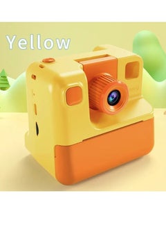 اشتري كاميرا طباعة فورية لكاميرا الأطفال مع ورق طباعة بطاقة TF 26 ميجابكسل وكاميرا 1080P 2.0 بوصة وشاشة IPS كاميرا فورية للأطفال باللون الأصفر في الامارات