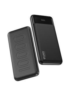 Buy Sturdy Powerbank PD20W With Digital Display 10000mAh and Type-C Cable Inside / Fast Charging / LED Display / Simultaneous Charging - Black in UAE