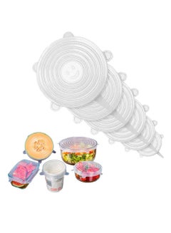 Buy 6-Piece Silicone Stretch Lids Set Food Cover Clear in UAE