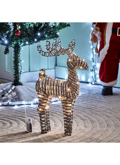 Buy Blovec Snowy Light-Up Rattan Reindeer 30 x 50 x 11 cm in UAE