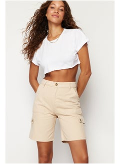 Buy Beige Cargo Pocket Shorts & Bermuda TWOSS24SR00025 in Egypt