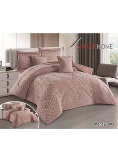 Buy Winter double bedspread 4 pieces, two-sided velvet side and fur side, queen size 240x180 cm, the bedspread fits a bed size 200X120 cm in Saudi Arabia