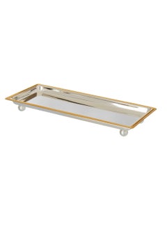 Buy Metal serving tray with legs and a beautiful multi-use design. Sizes: 27 cm * 12 cm in Saudi Arabia