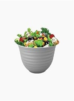 اشتري Aksa 06/1141 Plastic Solo Bowl 3-Pieces Set, 500 ml Capacity, Grey في مصر