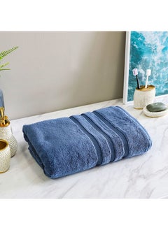 اشتري Danube Home Flossy Advance Bath Towel 100% Cotton 650 gsm Quick Dry Plush Bath Sheet Ultra Soft Highly Absorbent Daily Usage Towels For Bathroom Gym L 70 x W 142 Cm-Dark Blue في الامارات