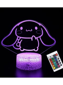 Buy 16 Colors Night Light 3D Illusion Table Lamp with Touch & Remote Control Birthday Decoration Gift Merch in Egypt