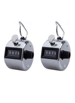 Buy 2 Pcs Tally Counter Professional Grade Stainless Steel Clicker Counter 4-Digit Handheld Counter Clicker, Lap Counter, Pitch Counter Clicker in UAE