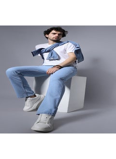 اشتري Men Wide Leg Clean Look Mid-Rise Stretchable Jeans في الامارات