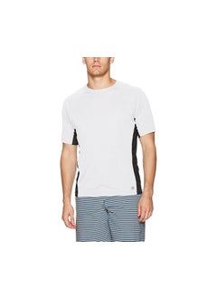 Buy Mr. Swim Men Color Block UPF 50 Swim Tee, White and Black in UAE