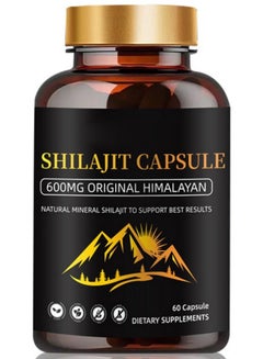 اشتري Himalayan Shilajit Capsules (Shilajeet) for Men and Women - 600 mg Equivalent - Natural Energy & Stamina Booster - 60 Veg Capsules | Made in USA - Fulvic Mineral Supplement في السعودية