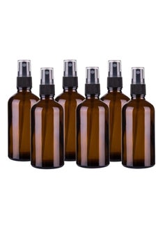 Buy 6Pcs 100ml Brown Glass Spray Bottles  Empty Glass Bottles Fine Mist Spray Bottles Refillable Empty Bottles for Essential Oils, Cleaning Solutions in UAE