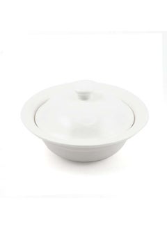 Buy Ivory Porcelain Soup Plate with Lid 6 Inch in UAE