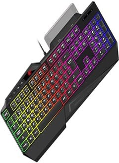 اشتري HAVIT KB488L Computer Keyboard 104 Keys with Rainbow Backlit & Wrist Rest (Arabic+English) في مصر