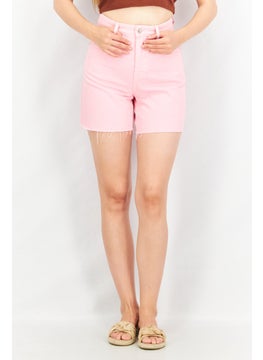 اشتري Women Plain Bermuda Denim Short, Pink في الامارات