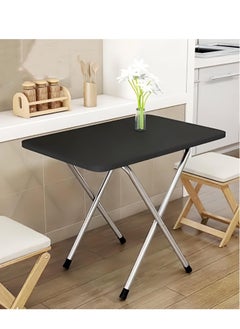 اشتري Folding Table, Qualife Folding Camping Table Foldable Square Dining Table 4-Seater Portable Outdoor Picnic Table Wood Simple Modern Folding Table Home Kitchen Desk for Small Space في السعودية