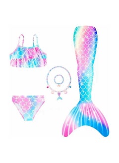 Buy COOLBABY Girls Three-piece Children's Mermaid Swimsuit Mermaid Tail Swimsuit Mermaid Swimwear in UAE