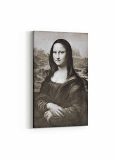 Buy Framed Canvas Wall Art Stretched Over Wooden Frame, Mona Lisa Painting, For Home, Living Room, Office Decor in Saudi Arabia