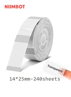 Buy D11/D110/D101/H1S Label Maker,  Waterproof Transparent Thermal Label Paper for Barcode Printing 14x25mm, Clear in Saudi Arabia