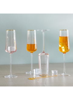 Buy Youthfulbite 4-Piece Flute Glass Set Elegant Champagne Glasses For Special Occasions Durable Stylish Design For Wine Sparkling Drinks And Celebrations 230Ml in UAE