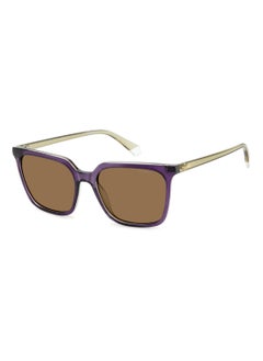 Buy Women's Polarized Rectangular Shape  Sunglasses Pld 4163/S Gold 44 - Lens Size: 44 Mm - Viol Beig in UAE