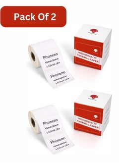 Buy Pack of 2 Labels for Phomemo M110 M120 M200 M220 Label Maker printer Self-Adhesive price barcode in UAE