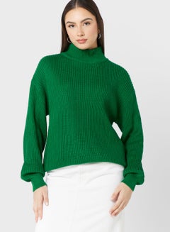 Buy Puff Sleeve High Neck Sweater in Saudi Arabia