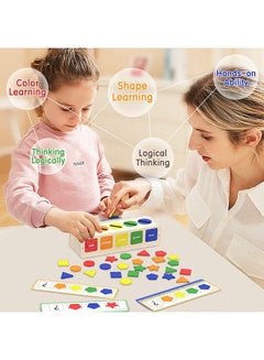 Buy Montessori Toys for 1 2 3 Years Old Boys Wooden Sorting & Stacking Toy Color & Shape Early Educational Block Puzzles Toddler Toys Learning Puzzles Gift in Saudi Arabia