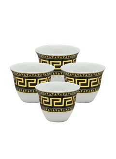 Buy Ceramic Cawa Cup, P00007, 4 Pcs Set - Style 4, 90Ml in UAE