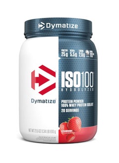 Buy Dymatize ISO100 Hydrolyzed Protein Powder Strawberry 1.34 Pound in UAE