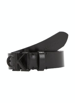 Buy Women's Leather Logo Belt -  smooth leather, Black in Saudi Arabia