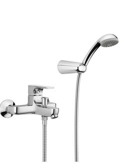 Buy Wall Mounted Single Lever Bath Shower Mixer with Hand Shower Set in UAE