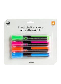 اشتري U Brands Liquid Chalk Dry Erase Markers Bullet Tip Multi Bright Colors Pack of 4 في الامارات