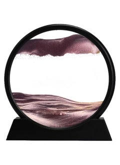 Buy Sand Art Liquid Motion, Round Glass 3D Moving Sand Art Picture Deep Sea Sandscape in Motion Display Flowing Sand for Adult Kid Desktop Home Office Work Decor (Coffee, 7inch) in UAE