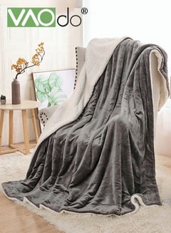 Buy Fleece Blanket Super Soft King Size Fleece Throw Blanket Warm And Cozy Reversible Plush Suitable For Office Bedroom Living Room Etc 180*200cm Gray in Saudi Arabia
