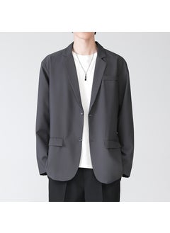 اشتري LKTM Mens Korean Style Casual Suit Jacket Gray في السعودية