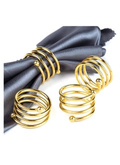 Buy 6 Piece Gold Round Holders Napkin Rings Buckles in Saudi Arabia