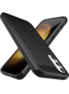 Buy Samsung Galaxy S23 FE Case with Brushed Carbon Fiber Texture, Fashion Shock-Absorption Anti-Drop Flexible TPU Bumper Soft Rubber Protective Phone Case Cove for Samsung Galaxy S23 FE 2023, Black in UAE