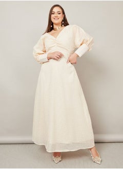 Buy Seersucker A-line Maxi Dress in Saudi Arabia