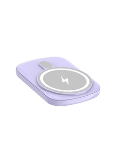 اشتري 5000.0 mAh Fast Magnetic Portable Power Bank Charger for Apple iPhone 12 series Purple/Black في الامارات