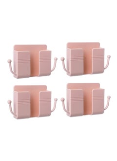 Buy Wall Mount Phone Holder Phone Stand With Data Cable Receiving Hole Multi Purpose Phone Charging Dock with Adhesive Phone Holder For Shower Charging Compatible With iPhone and Android (Pink) in UAE