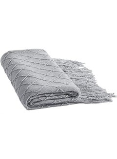 Buy Nordic Style Simple Sofa Blanket Light Grey 127 x 1 72cm in Saudi Arabia