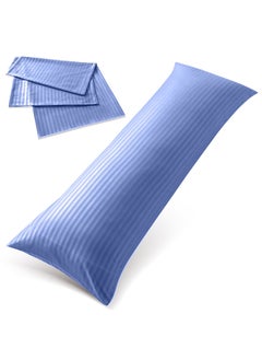 اشتري Hotel Linen Klub Long Body 1Pc Stripe Pillowcase - 100% Microfiber  with envelope closure, Soft and Durable Quality, Size : 45 x 125cm , Lavender في الامارات