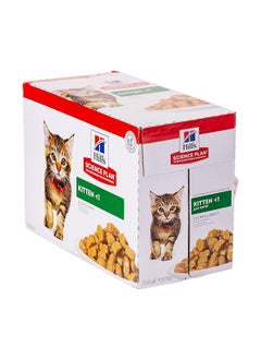 Buy Hill's Science Plan Tender Chunks in Gravy Kitten Wet Food with Chicken Pouch 12x85 Grams in Saudi Arabia