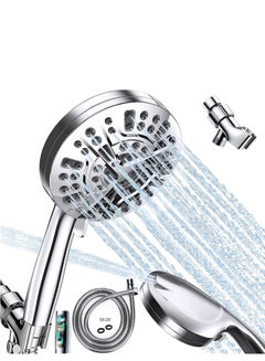 Buy Rightsure High Pressure Shower Head with Pressure Washer 10 Spray Settings Modes Shower Heads with 59" Long Hose and Adjustable Brass Join Bathroom Accessories for Tubs Tiles Walls Pets Cleaning in Saudi Arabia