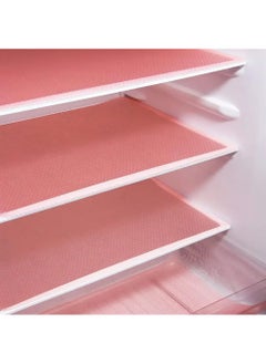 اشتري 12pcs Fridge Shelf Liners Mats 45x29cm, Washable Waterproof Oilproof Refrigerator Cover Pads for Shelves Cupboard Cabinet Drawer Counter Top Tables (Pink) في الامارات