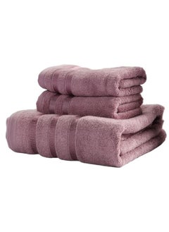 اشتري 3 Pieces Bath Towel Set, bamboo fiber towel set includes 1 bath towels of 70*140cm, 2 hand towels of 34*75cm,Ultra Soft Towel Set for Bathroom في السعودية