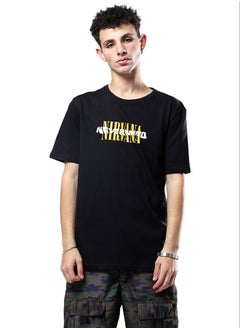 Buy Short Sleeves Black Cotton Slip On Tee in Egypt