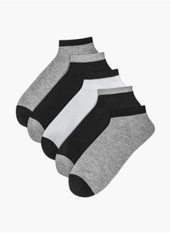 Buy Solid Ankle Length Socks - Set of 5 in UAE