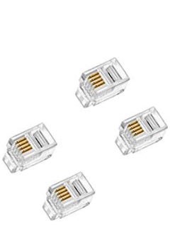 Buy DKURVE 4P4C RJ12 4 Pins 4 Contacts Telephone Handset Connector- 100Pcs in UAE